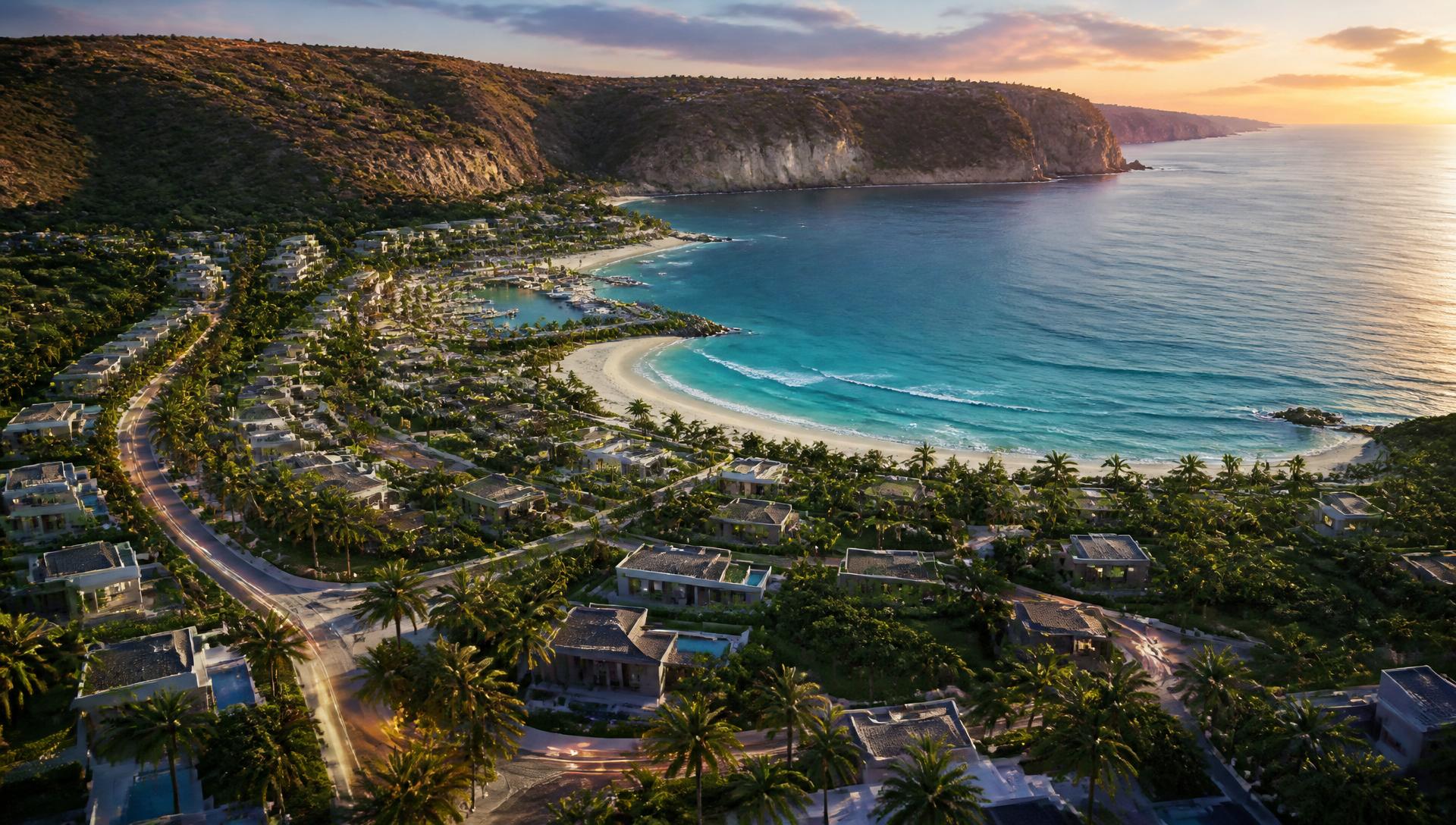 Paradise Bay — aerial rendering of beachfront community in La Unión